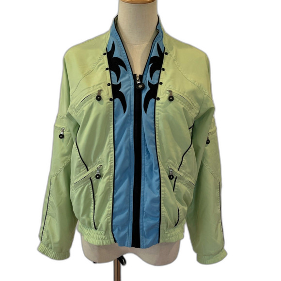 Jamie Sadock Golf Green Zip Front Jacket Petite Western Trim Multiple Pockets - Picture 1 of 9